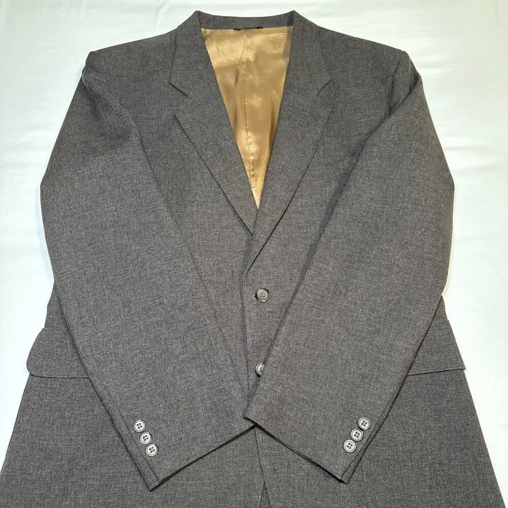 VTG Levis Sportswear 2-Button Action Suit Blazer Jacket Dark Brown Mens 44 R EUC
